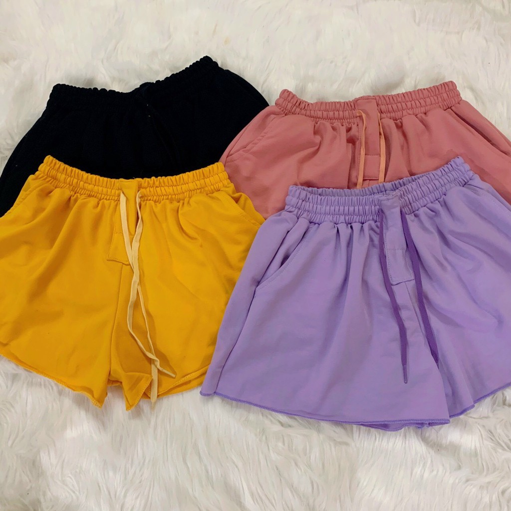 Quần Short Nữ, Freesize Đến 70kg, Chất Thun Dày Dặn Có Dây Rút, Quần Đùi Phối Màu