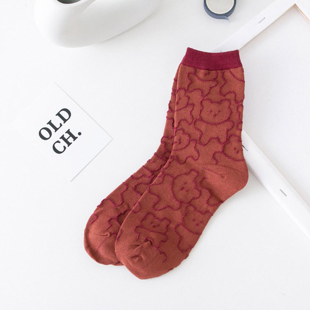 Tất Cotton In Hình Gấu Hoạt Hình Nhiều Màu Đáng Yêu Cho Nữ