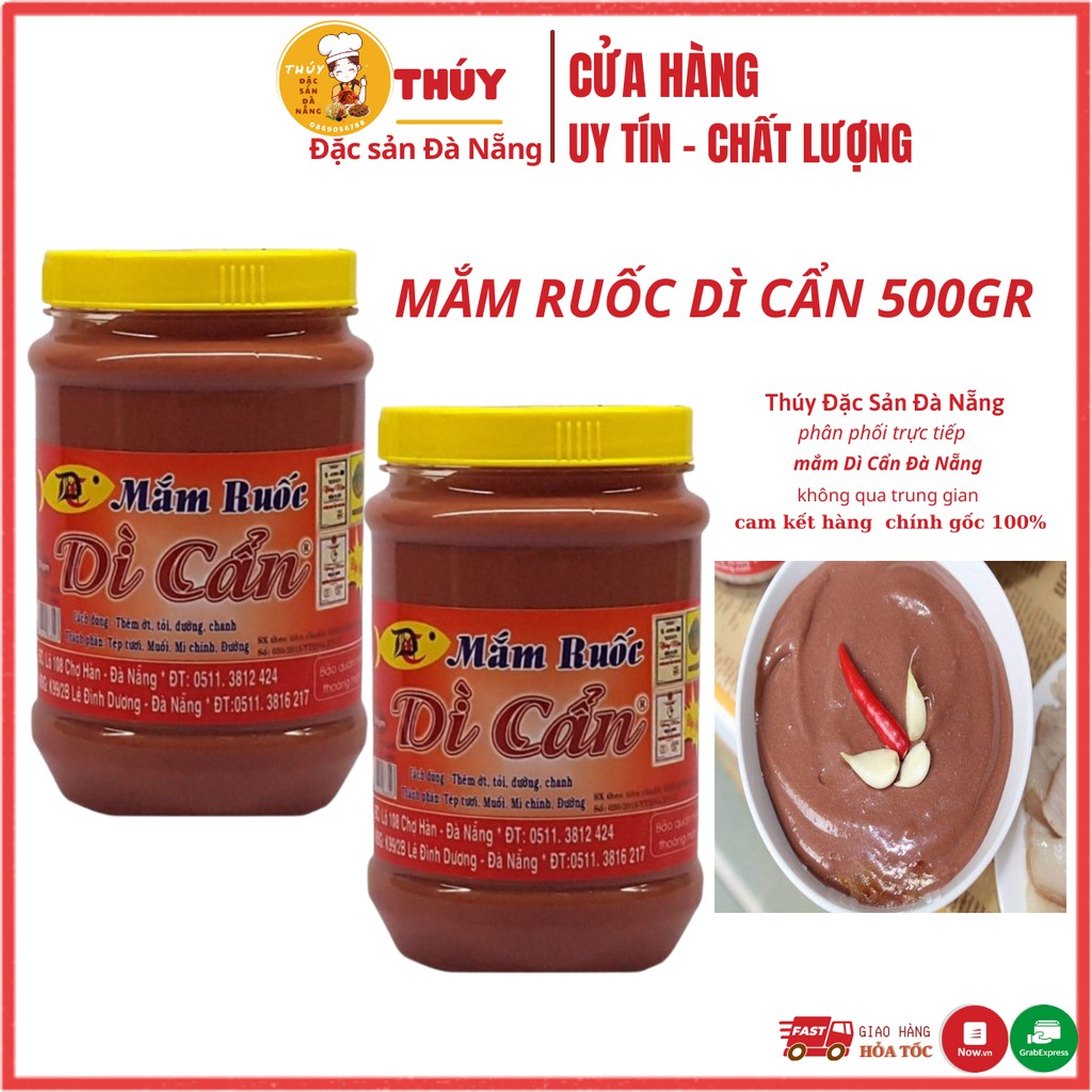 Mắm Ruốc Dì Cẩn Đà Nẵng hũ 500gr siêu ngon - chưng thịt - làm gia vị -vv