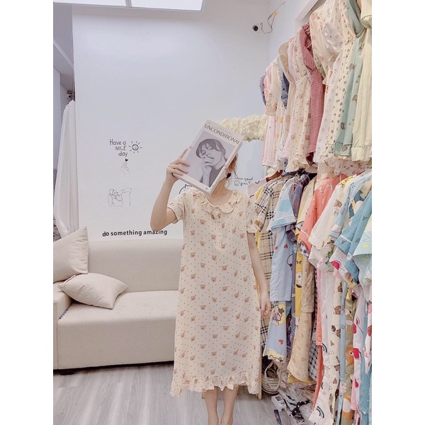 Váy MUSLIN cộc tay chất liệu cực kì thích