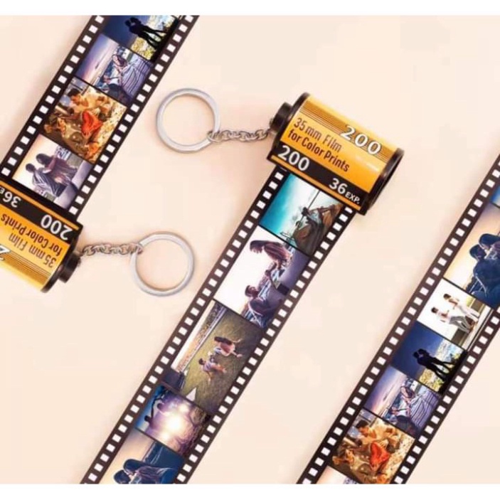Móc khóa cuộn Film in hình theo yêu cầu Mẫu đẹp Đồ Thủ Công