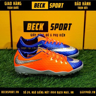 Giày Bóng Đá TQ Hypervenom 3 Cam Xanh Biển Vạch Bạc TF