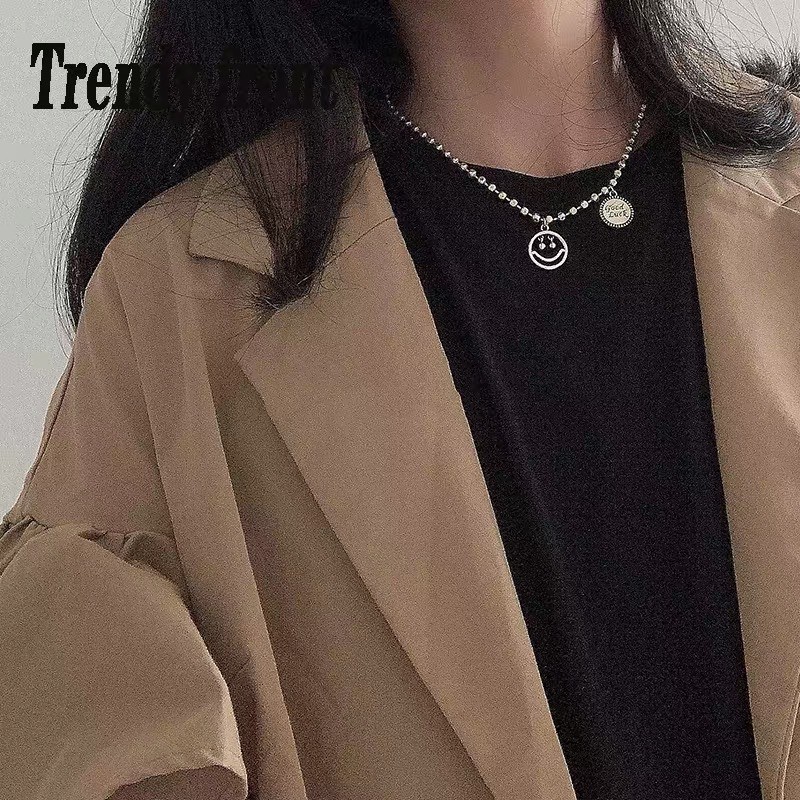 dây chuyền mặt cười may mắn mạ Bạc Thái