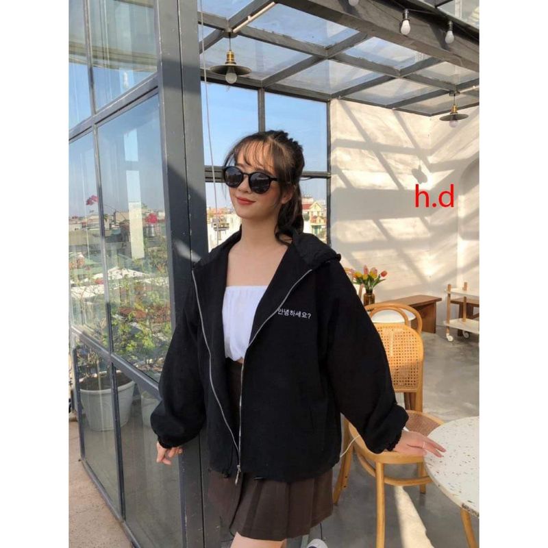 Áo Khoác nhung chữ Hàn ngực chất nhung tăm hot hit.hangtotgiare98