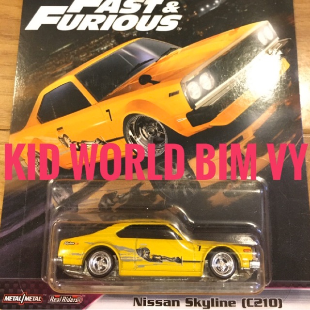 Xe mô hình Hot Wheels Premium Fast & Furious Rewind Series 2020 Nissan Skyline (C210) GHH17, bánh ca