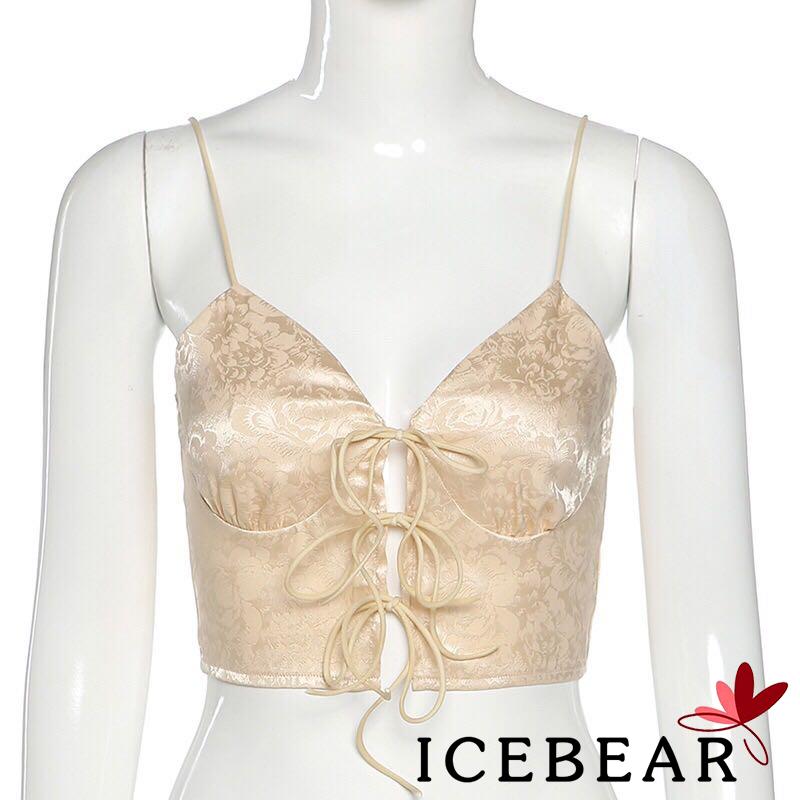 Áo Hai Dây Cổ Chữ V Họa Tiết Hoa Xinh Xắn Quyến Rũ Cho Nữ