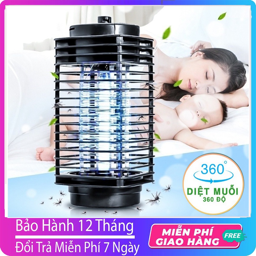 Đèn bắt muỗi côn trùng hình tháp 3D kiêm đèn ngủ thông minh