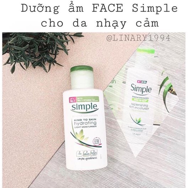 Dưỡng ẩm face Simple cho da nhạy cảm (nhập Úc)