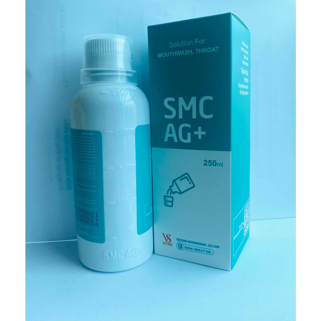 Nước súc miệng SMC AG+ chai 250ml - Dùng hằng ngày để vệ sinh, chăm sóc răng miệng