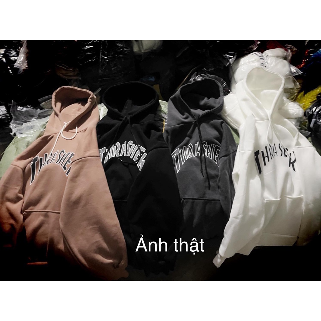 Áo hoodie unisex form rộng Thrasher_Áo nỉ mũ nam nữ basic,hottrend