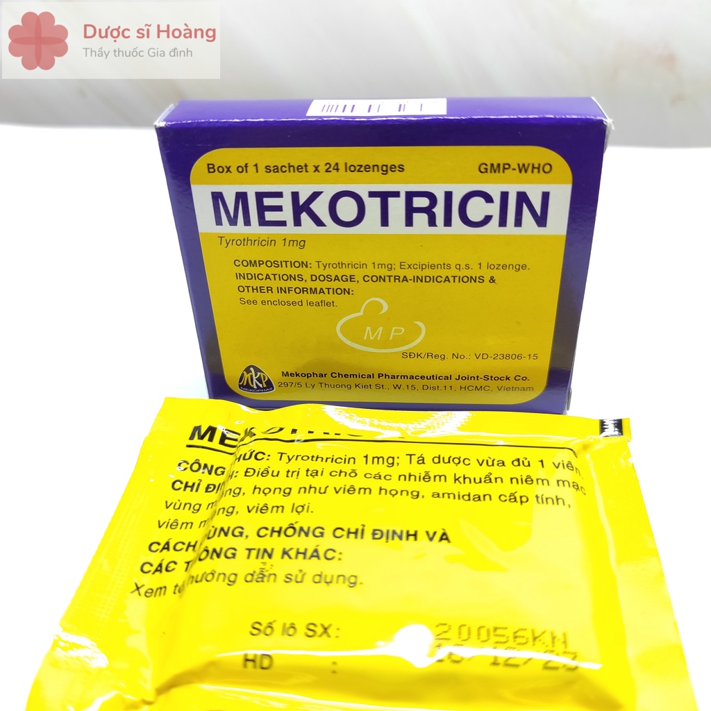 Viên Ngậm Mekotricin - Viêm Họng,Viêm Lợi, Amidan Hộp 24 viên