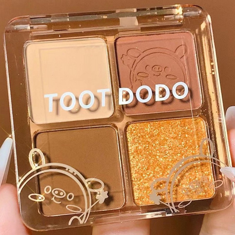 Bảng Phấn Mắt 4 Màu Sắc Hiệu Ứng Lì/ Ánh Nhũ Chống Nước Thời Trang