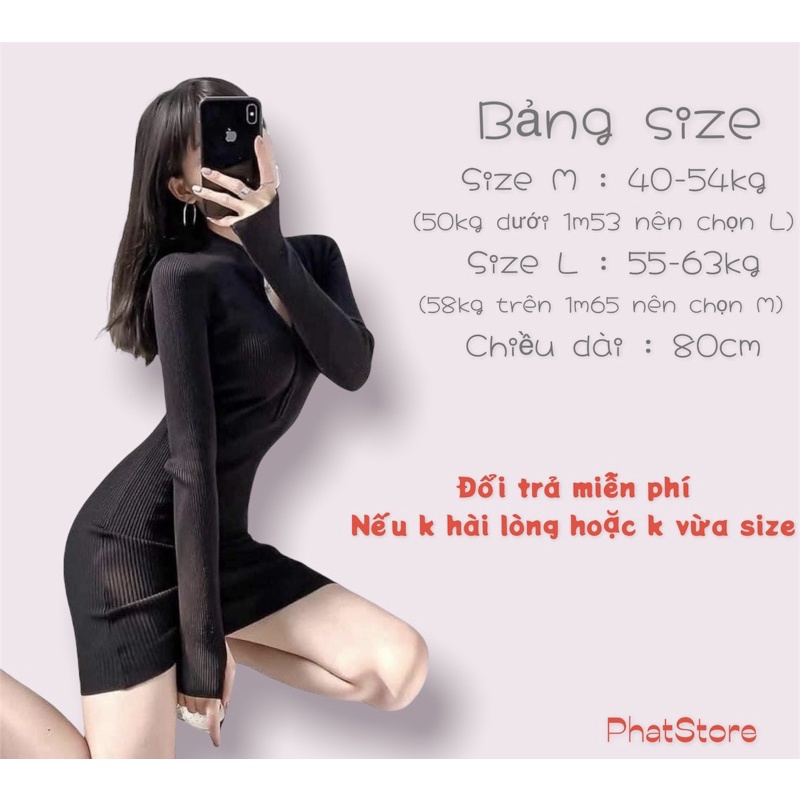 ĐẦM BODY KHOÁ KÉO size ML