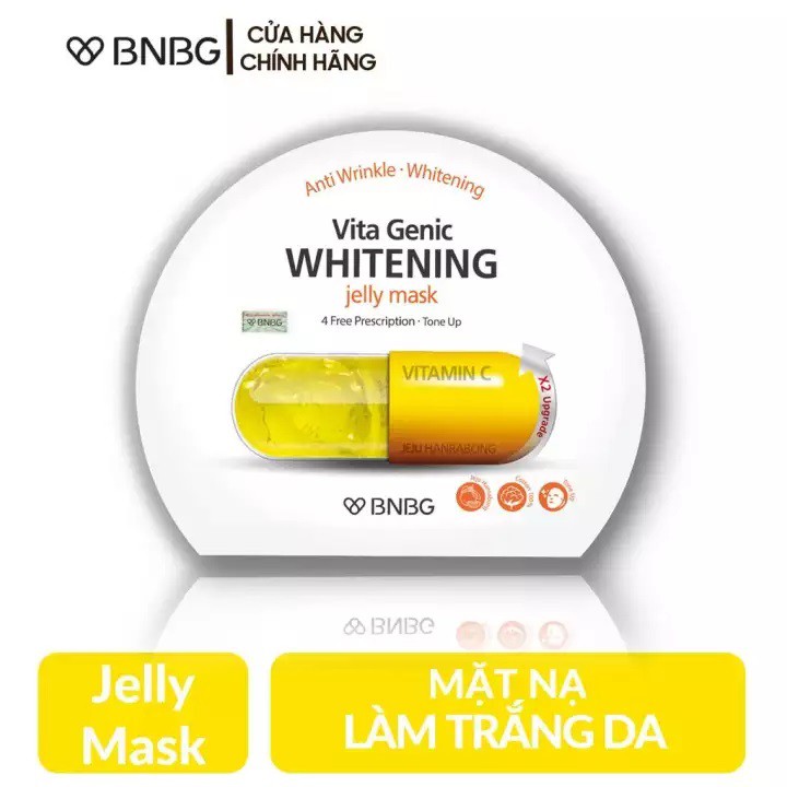 Combo 10 Mặt nạ giấy trắng, sáng và đều màu da BNBG Vita Genic Whitening Mask (Màu vàng)