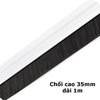 [Hàng Có Sẵn] Thanh Ron ngăn côn trùng và hơi lạnh che chân cửa đa năng SỢI CHỔI ĐẾ XÁM 1m x 35mm DTADSSA35X
