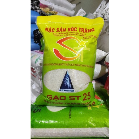 Gạo ST25 thường bao 5kg 10kg chuẩn giống 100% có kiểm định chất lượng