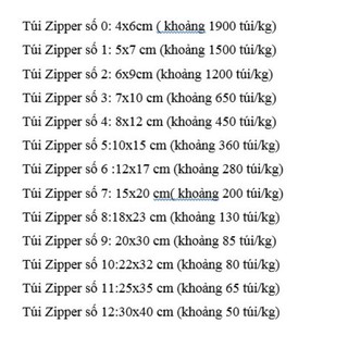 100g Túi zip chỉ đỏ nhiều size