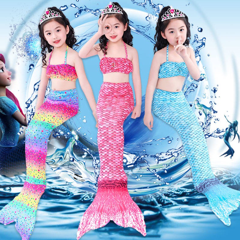 Mermaid Tail Công chúa Váy Trường tiểu học Nàng tiên cá Bộ quần áo nàng tiên cá