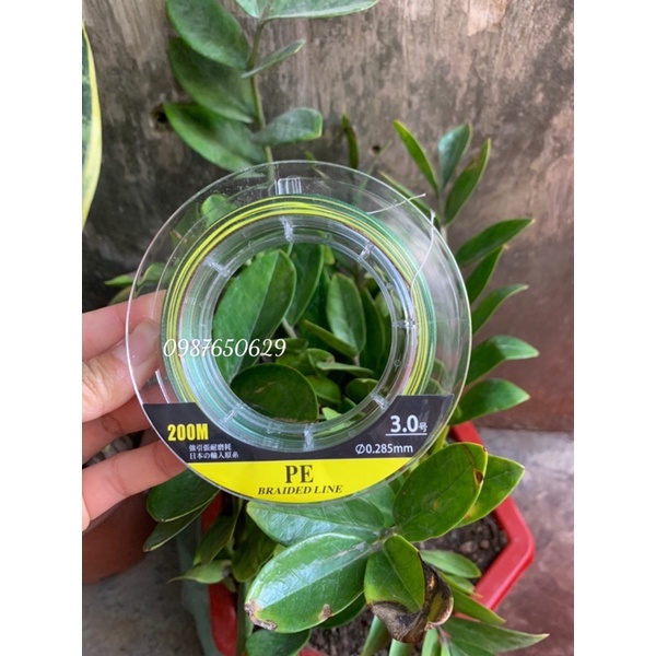 Dây câu bện nước Pe X9  BRAIDED▪Dù 7 màu  ▪Dài 200m