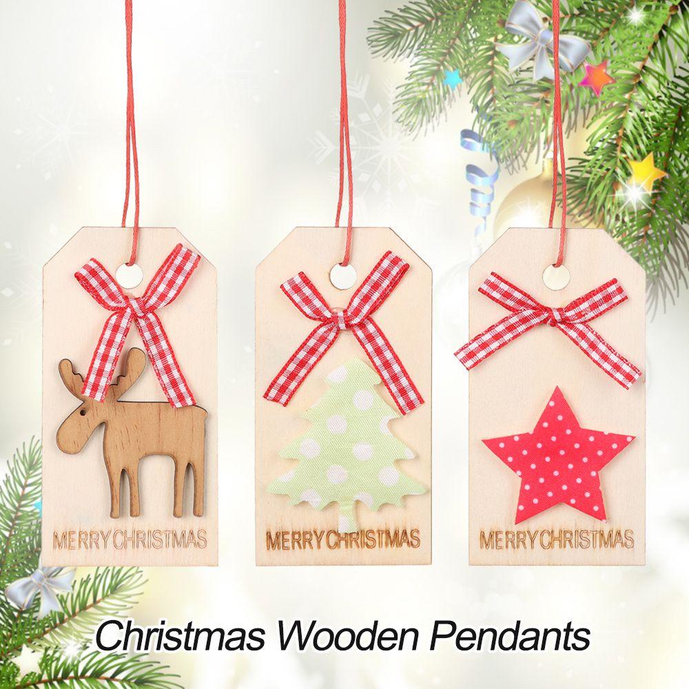 MUVAKO Nơ Trang Trí Cây Thông Noel Bằng Gỗ