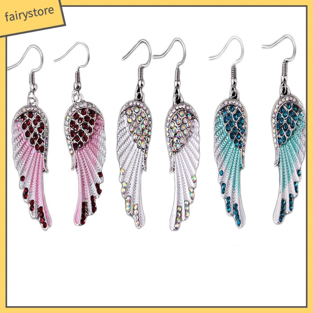 Bông Tai Hình Cánh Thiên Thần Đính Đá Thời Trang Cho Nữ