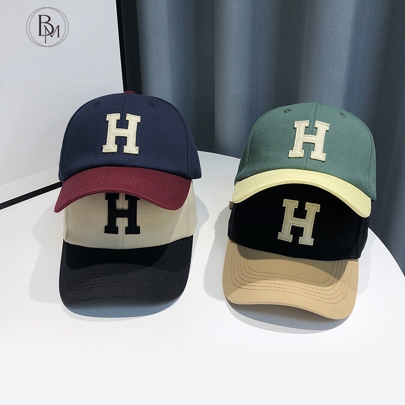 Mũ lưỡi trai BANMA thêu chữ H 2022 thời trang Hàn Quốc cá tính cho nam và nữ tùy chọn màu sắc