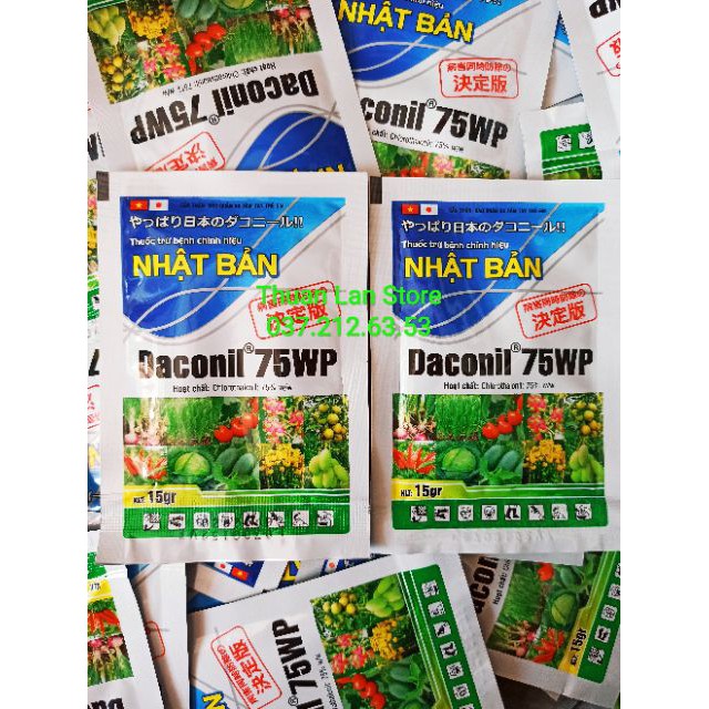 Thuốc Trừ Bệnh Nhật Bản DACONIL 75WP - Đặc Trị Thán Thư, Đốm Lá, Đổ Ngã Cây Con (gói 15g)