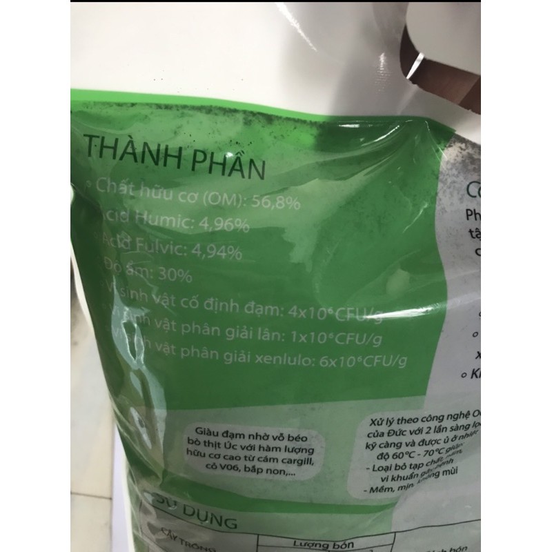 Phân bò đã qua xử lý OCT Tropical gói 3kg