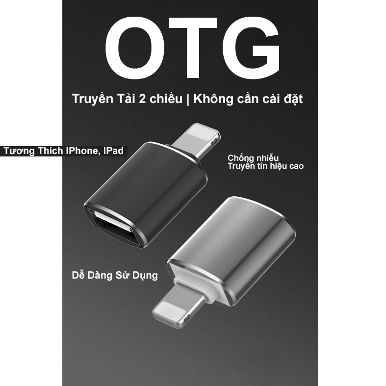 Đầu chuyển đổi Lightning sang USB 3.0 - OTG - Hợp kim cao cấp