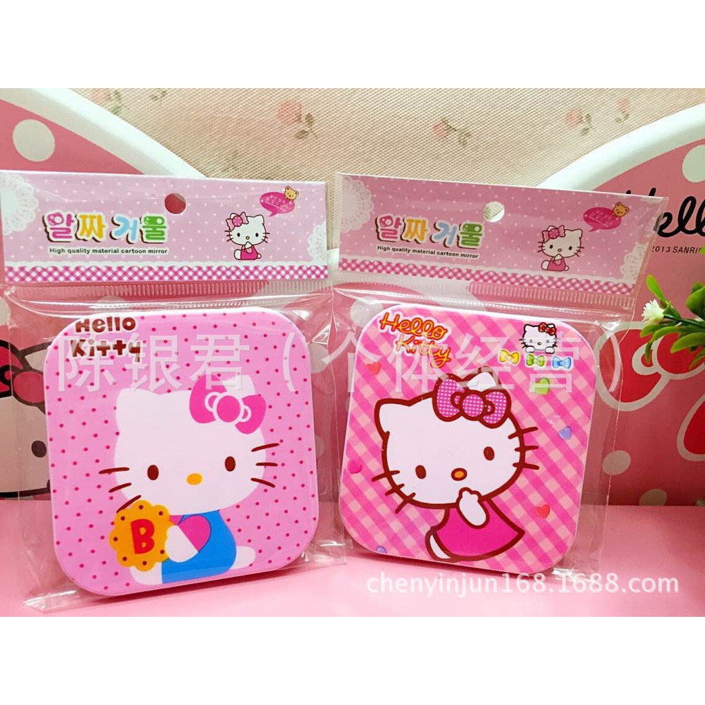 Gương mini dễ thương hình Kitty dễ thương nhỏ gọn kèm lược