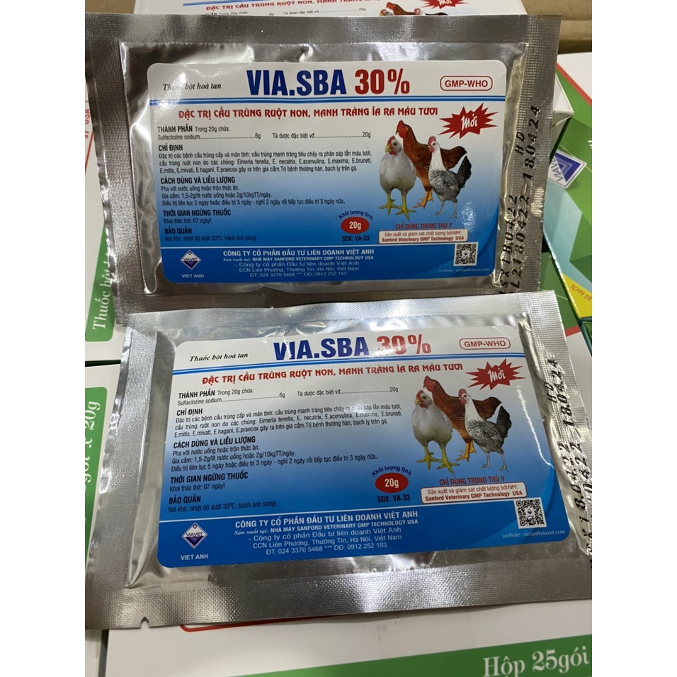 Cầu trùng VIA.SBA 30% Dùng trên gia cầm