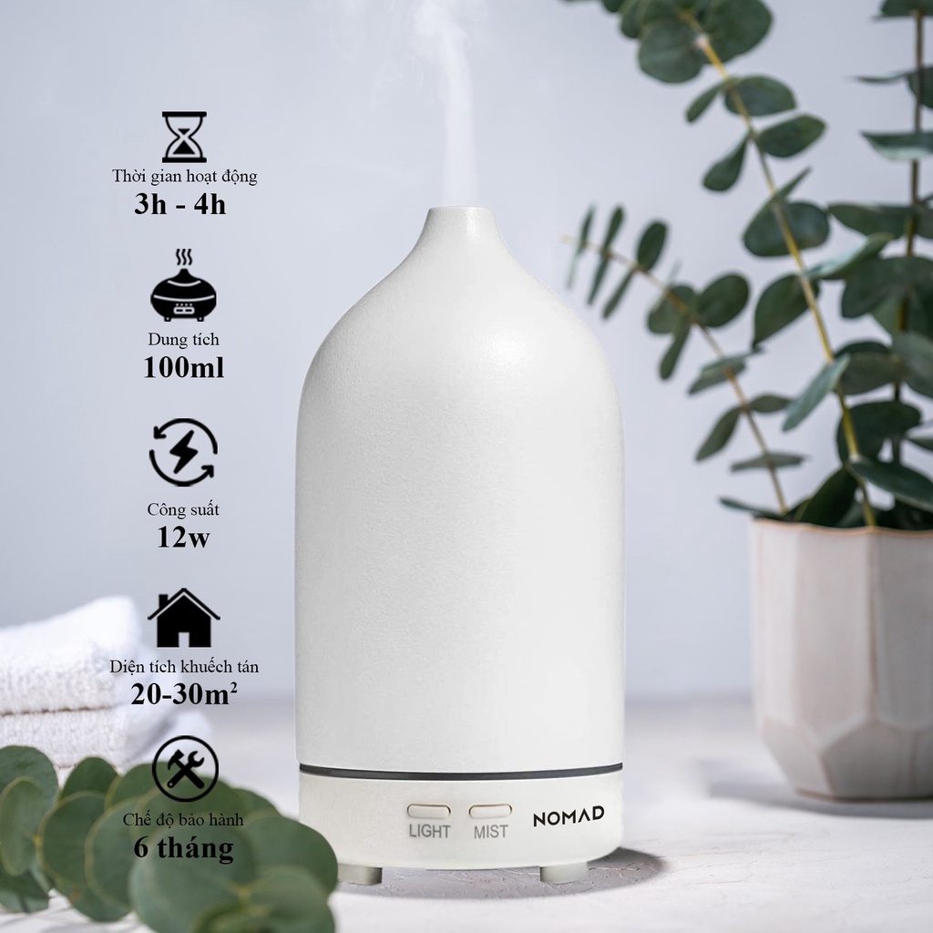 Máy Khuếch Tán Tinh Dầu Nomad Ceramic Ultrasonic Diffuser - 12W 100ml