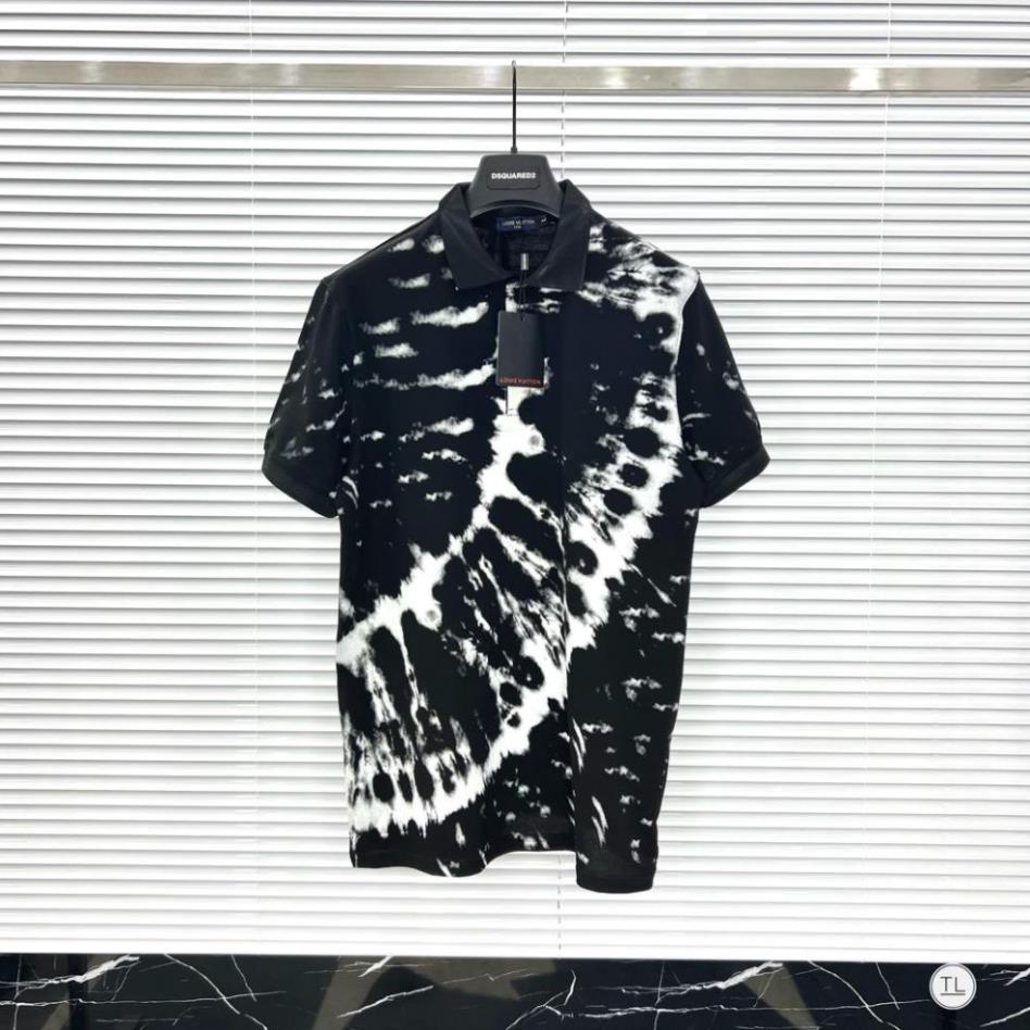 [Siêu Phẩm] Áo Phông Nam Cổ Bẻ LV Họa Tiết Vảy Sơn - Áo Thun LV Cổ Bẻ Chất Cotton Cho Nam