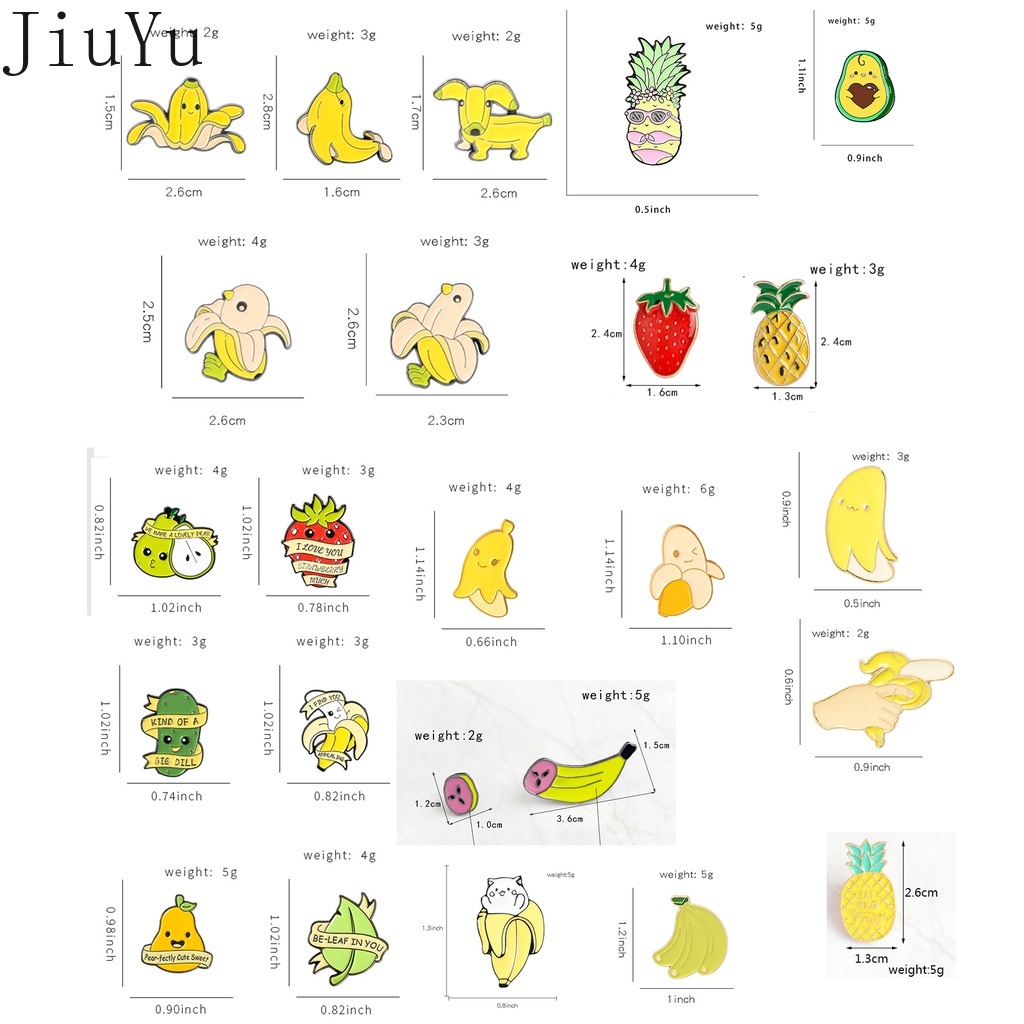 Ghim Cài Áo Kim Loại Tráng Men Hình Trái Cây Hoạt Hình Đáng Yêu