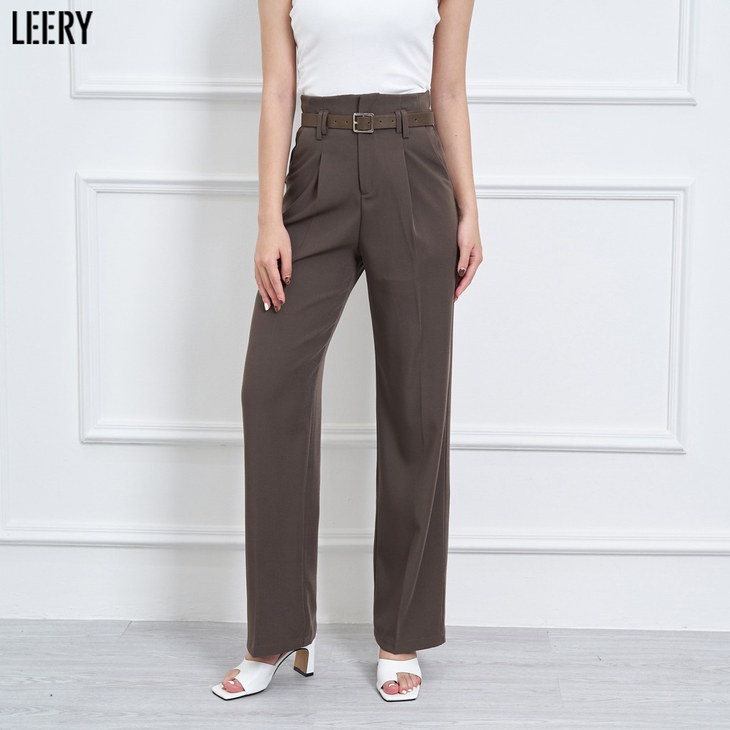 Quần suông lưng cao công sở nữ, thiết kế chất vải đẹp loại QS-02 - LEERY