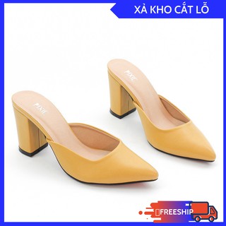[THANH LÝ] Giày Sục Cao Gót 7cm Đế Vuông Mũi Nhọn Pixie X377 Xả Lỗ Vốn