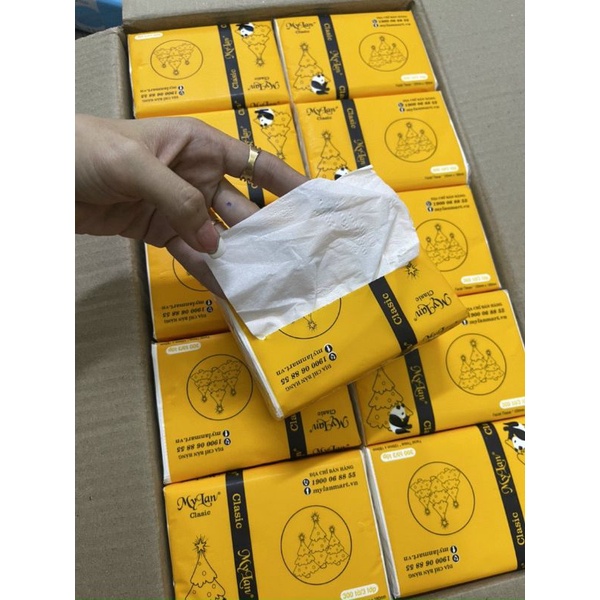 10 gói khăn gấu trúc Mylan chính hãng 100 tờ 3 lớp siêu dai không bụi vụn