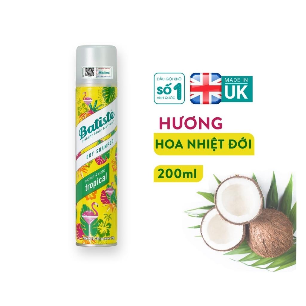 Dầu Gội Khô Batiste Dry Shampoo 200ml