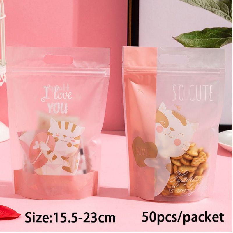 Set 50 Túi zip zipper đựng bánh kẹo dễ thương nhiều mẫu