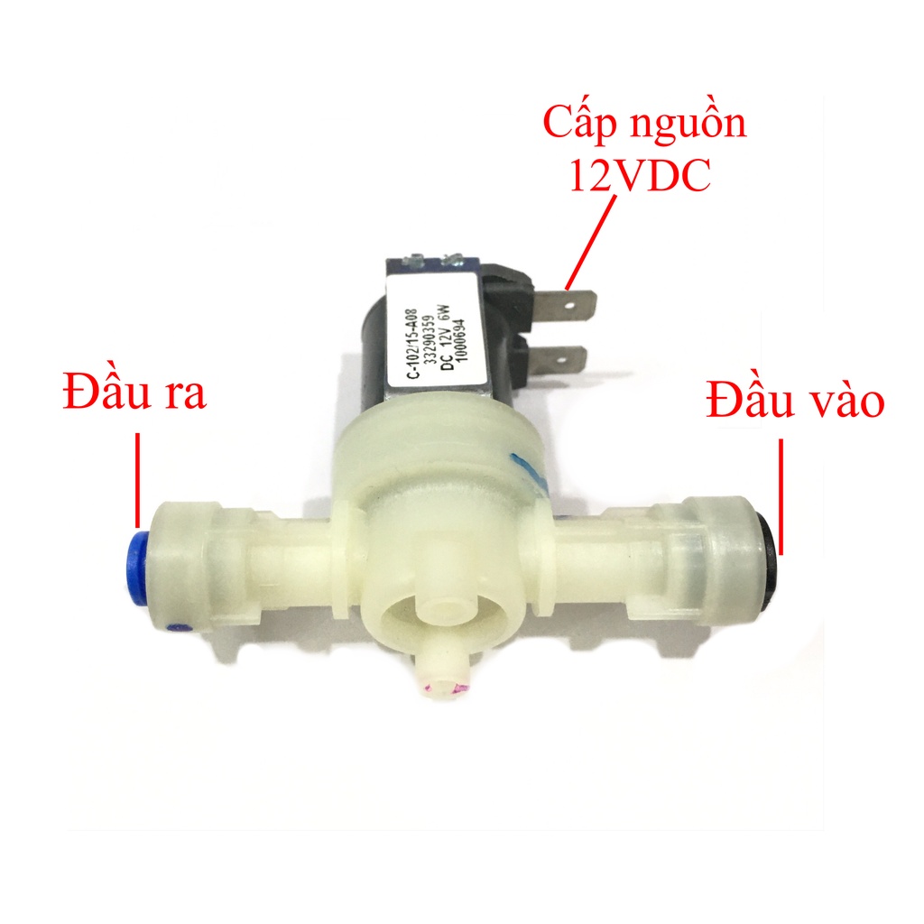 VAN NƯỚC ĐIỆN TỪ THƯỜNG ĐÓNG 12VDC 6W PHI 6MM VÀ 8MM