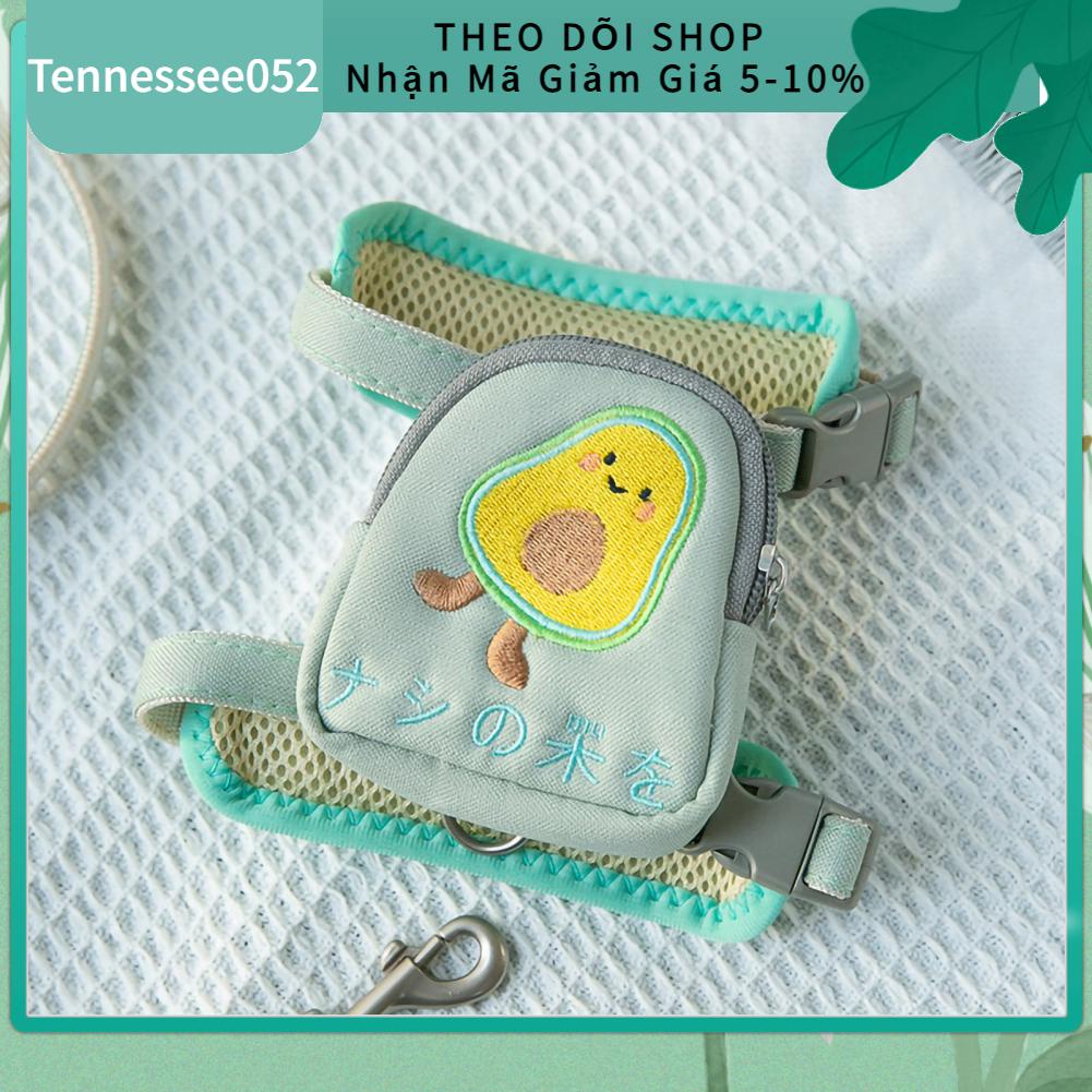 Hàng HOT Dây Dắt Mèo chó Đi Dạo Dạng Yếm với ba lô dễ thương ngoài trời có thể điều chỉnh【Tennessee052】