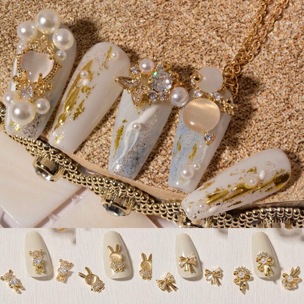 [Hàng mới về] Phụ kiện trang trí móng tay 3D nhiều hình dạng tùy chọn DIY