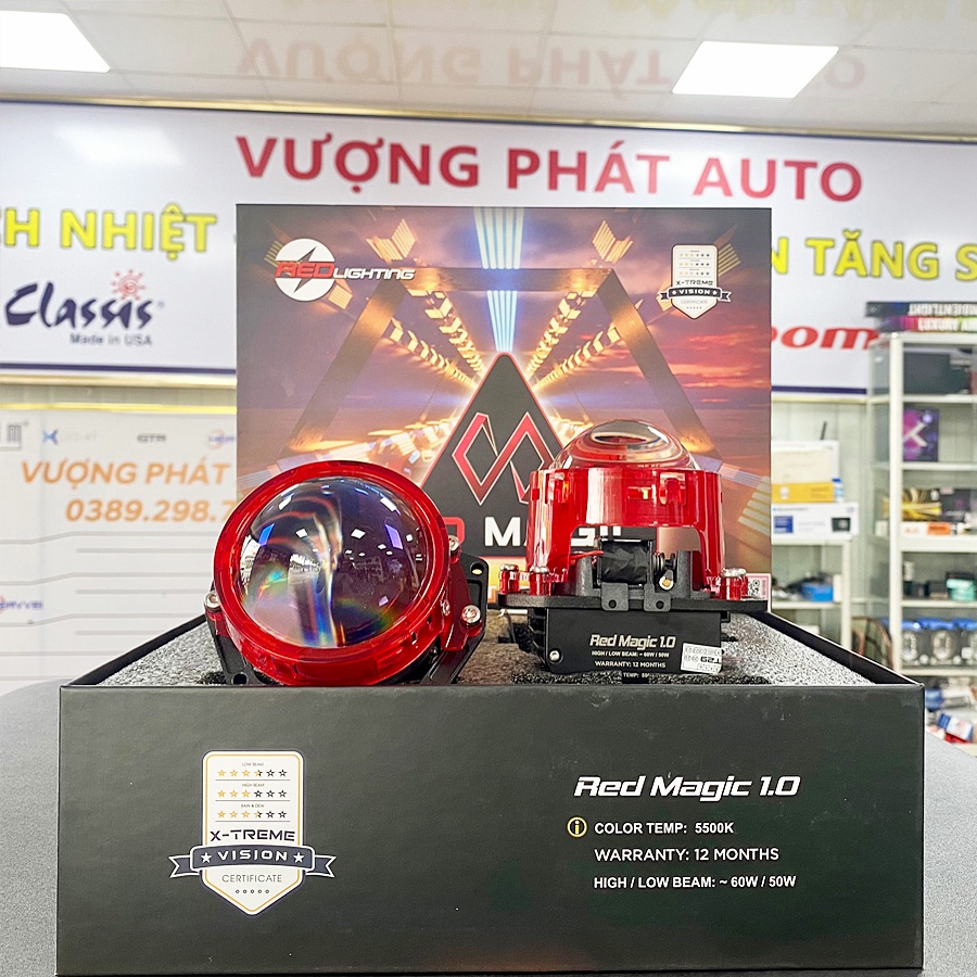 Bi Cầu Ô Tô Xe Máy Titan Red Magic GTR Chính Hãng Miễn Phí Lắp Đặt, Đèn Led Trợ Sáng Siêu Sáng Siền Bảo Hành 12 Tháng