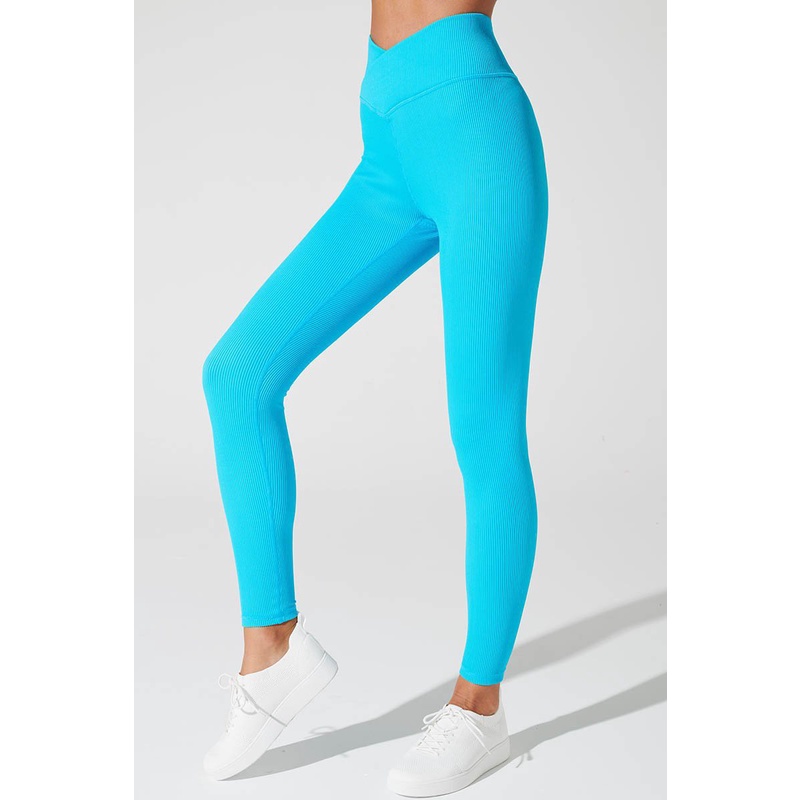 OLABEN Quần tập yoga gym Bondi V-Ribbed Legging Pacific Blue