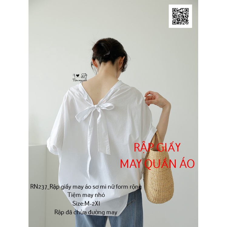 RN237_Rập giấy may áo cánh dơi tay liền nữ