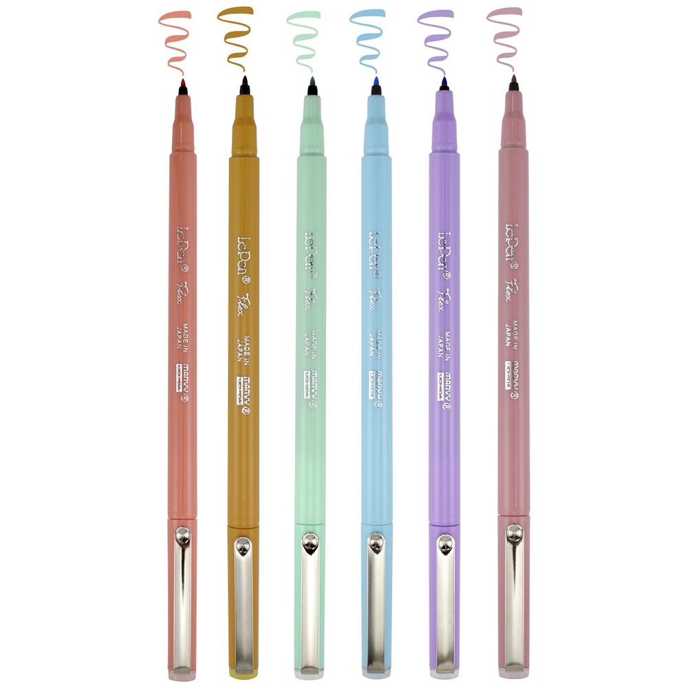 Bộ 6 Bút Lông Màu Pastel Marvy 4800