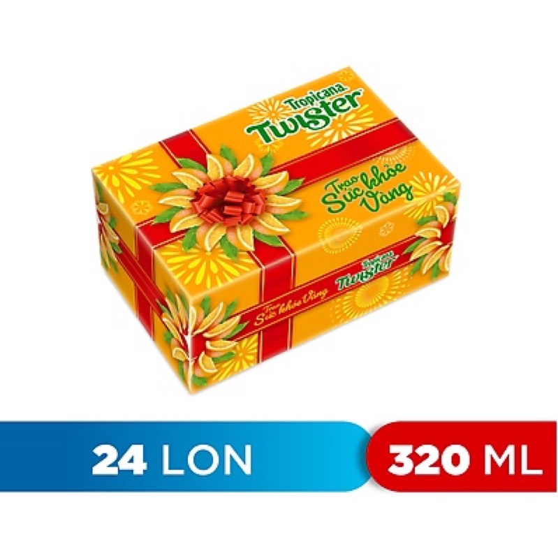 THÙNG 24 LON NƯỚC CAM ÉP TROPICANA TWISTER 320ML