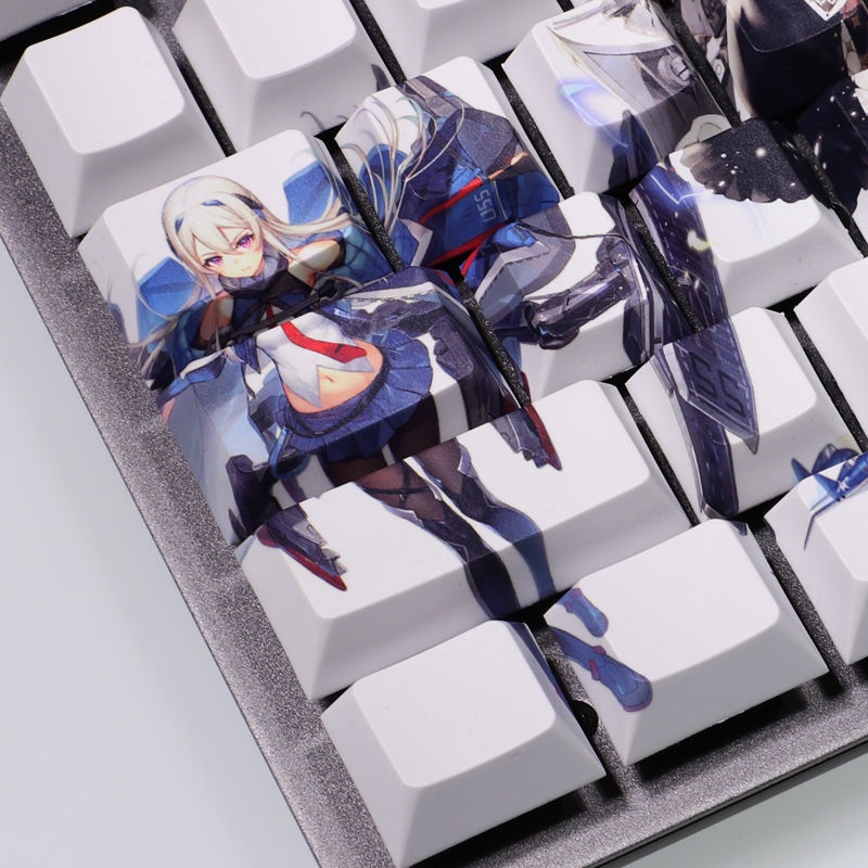 PBT Azur Lane Keycap Game di động Anime Girl Cá tính Dễ thương Bàn phím cơ Keycap Game Keycap 61/87/104 Phím