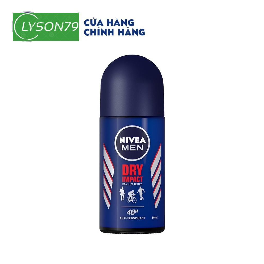 Lăn khử mùi nam khô thoáng Nivea Men Dry Impact 50ml