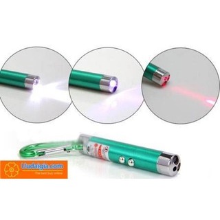 🎁 MÓC KHÓA ĐÈN PIN 3IN1 (LAZE, ĐÈN PIN, ĐÈN SOI TIỀN GIẢ )  R4 bên
